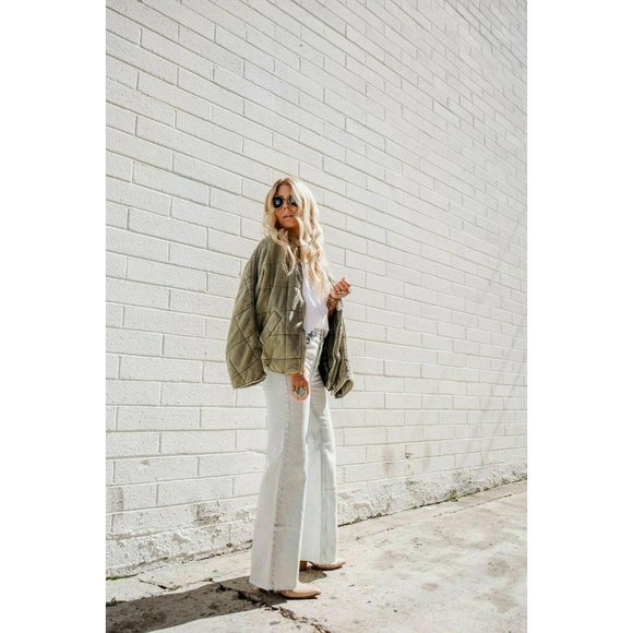 Free People Green Dolman Quilted Jacket - Picture 2 of 2